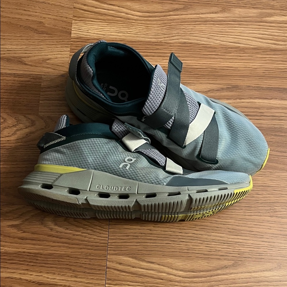 On Running Men's Athletic Shoes in Gray and Yellow